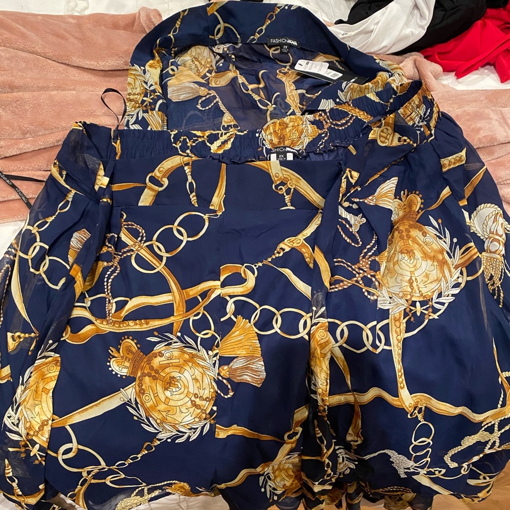 Matching shorts and kimono set